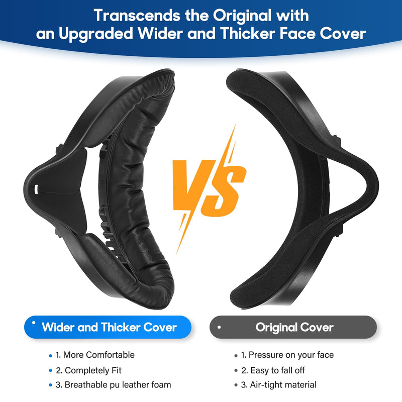 Extended Batteries Openning Grips Plus VR Facial Interface Braket with Face pad Cushion replacement for Oculus Meta Quest 2 Removable Facial Interface Frame Foam Face Covers Replacement VR Accessories Frame with Battery Opening Controller Protector