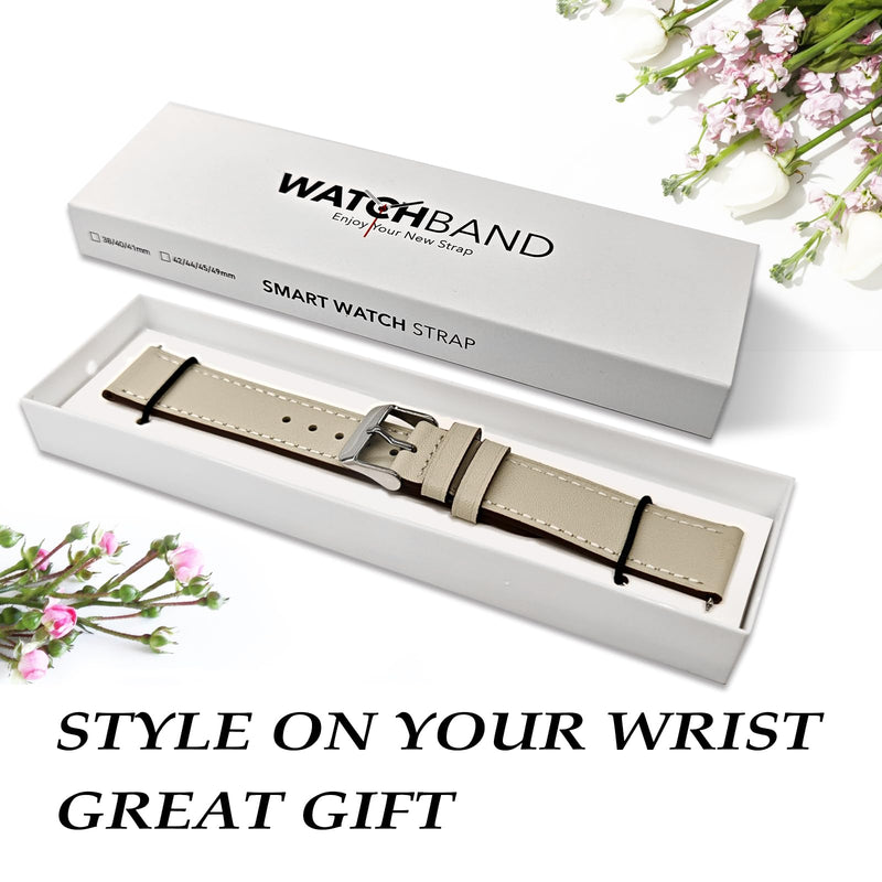 Genuine Leather Band Compatible with Samsung Galaxy Watch 46mm,Watch 3 45mm,Gear S3 Frontier Classic,Top Grain Genuine Leather 22mm 20mm Watch Band for Women Men(Pack of 2)