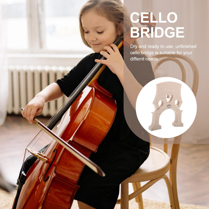 Milisten Cello Bridge 4/4 Bridge Replacement Parts for Instrument Cello Accessories
