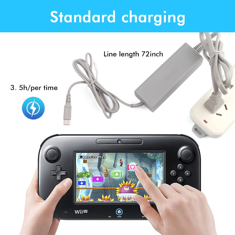 Charger for Wii U Gamepad, AC Adapter Power Cord Charging Cable Replacement for Nintendo Wii U Gamepad