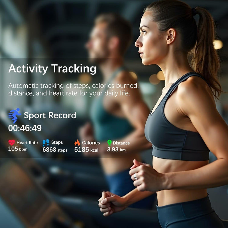 Smart Ring Fitness Tracker with GPS Route (Silver, #7) | Heart Rate Monitoring, Blood Oxygen, Sleep Monitoring, Waterproof, Family Care, Long Battery Charging Case, Free APP Silver
