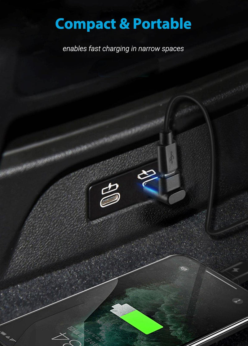 URWOOW Right Angle Type C USB 3.1 Adapter Extension 90 Degree Male to Female Right & Left Angled Extension (2 Pack) 2 pack