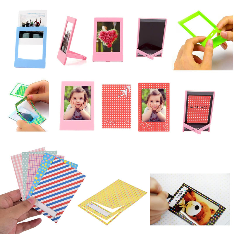 GEMHOPE Latest Colorful Bundle Kit for Accessories Kit, Compatible With Fujifilm Mini 9 8 11 12 70 90 Accessories Include Photo Albums Film Stickers Desk Stands Hanging Frame Clips Straps