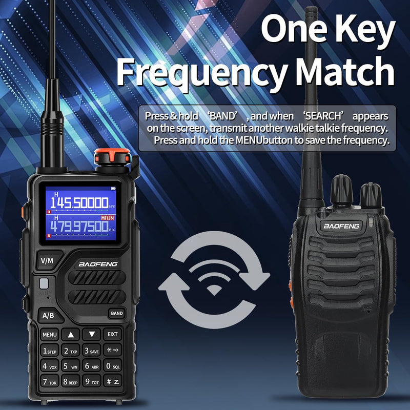 BAOFENG Radio K5PLUS Ham Radio Handheld UV-K5 Walkie Talkies Long Range Two Way Radio,GMRS Radio with Copy Frequency,AM,USB-C Charging for Hunting Survival Gear