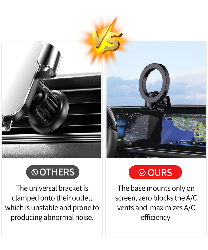 Car Phone Holder for Mercedes-Benz GLE/GLS-Class 2020-2026 12.3" Screen | GLE 53 2023-2025,GLE Plug-In Hybrid 2024-2026,Magsafe Accessories Magnetic Cell Phone Mount Clip Compatible with iPhone