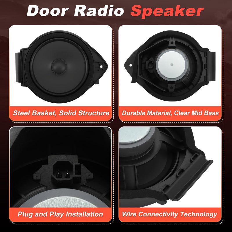 Motoforti 25852236 Front Door Speaker Assembly for Chevrolet Silverado Suburban for GMC for Sierra 1500 2500HD 3500 Yukon Car Audio Loudspeaker Front Left Right Door Radio Coaxial Speakers