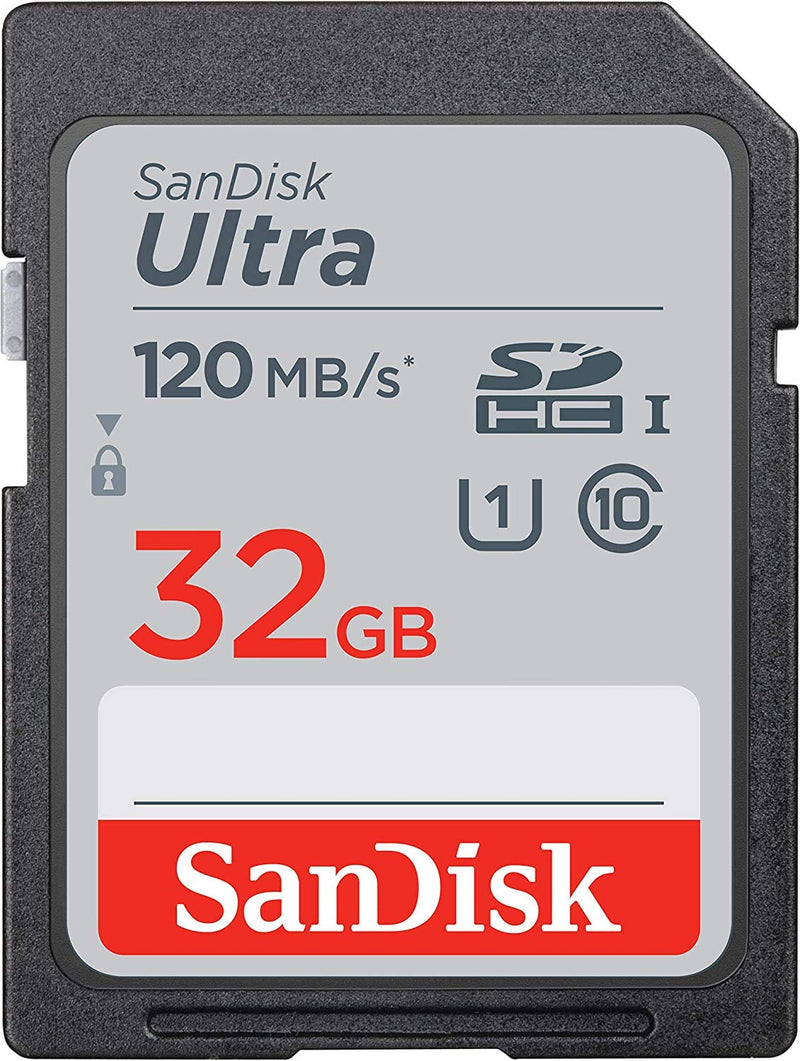 SanDisk 32GB SDHC SD Ultra Memory Card Works with Canon Powershot SX720 HS, SX730 HS, SX740 HS Camera UHS-I (SDSDUN4-032G-GN6IN) Bundle with (1) Everything But Stromboli Card Reader