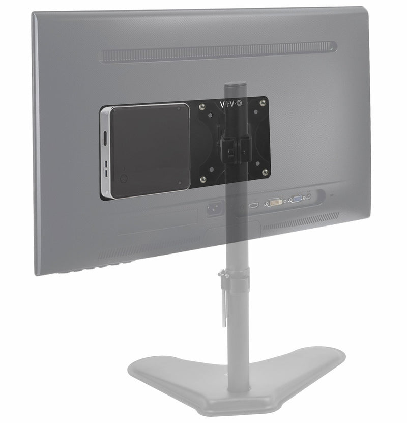 VIVO Steel Arm Bracket Holder for Intel NUC, Back of Monitor VESA Metal Plate Mount Extension, Black, MOUNT-VESA01