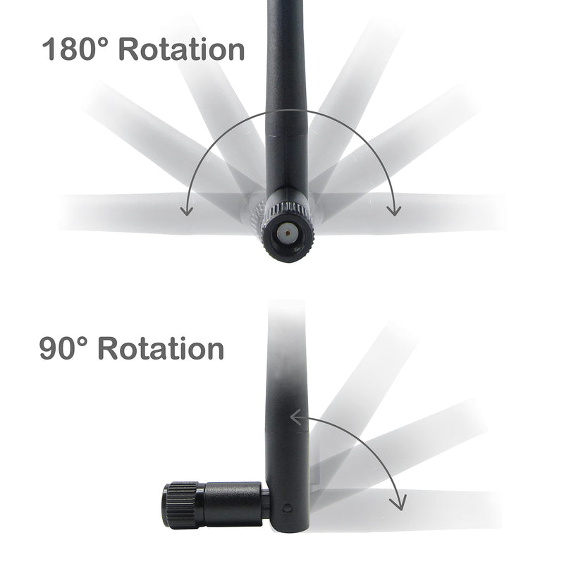 WiFi Antenna PC Bluetooth Antenna, WiFi 6 Dual Band 2.4Ghz 5Ghz 5.8Ghz 3dBi with RP-SMA Male (with No Pin) for Gaming Motherboard, RV Camera, Mini PCIE M.2 Wireless Card, Router -2 Pack Antenna 2 Pack - RP-SMA Male