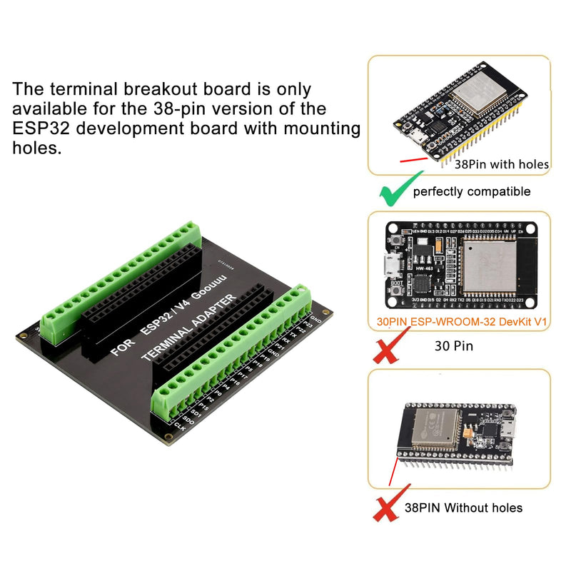 diymore For ESP32 Breakout Board for 38PIN for ESP32 Development Board 1 piece - 38 pin
