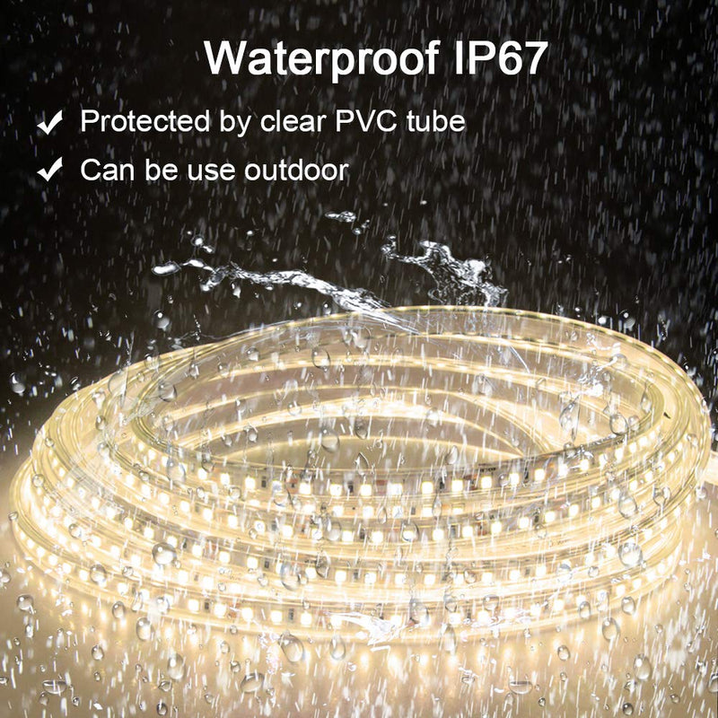 [AUSTRALIA] - ALITOVE LED Strip Lights Warm White Waterproof 32.8ft 1200 LEDs 2835 SMD 24V DC 3500K Outdoor LED Flexible Ribbon for Kitchen Bedroom Garden Under-cabinet Backyard Hallways(No Power Supply & Adhesive) SMD 10M IP67 