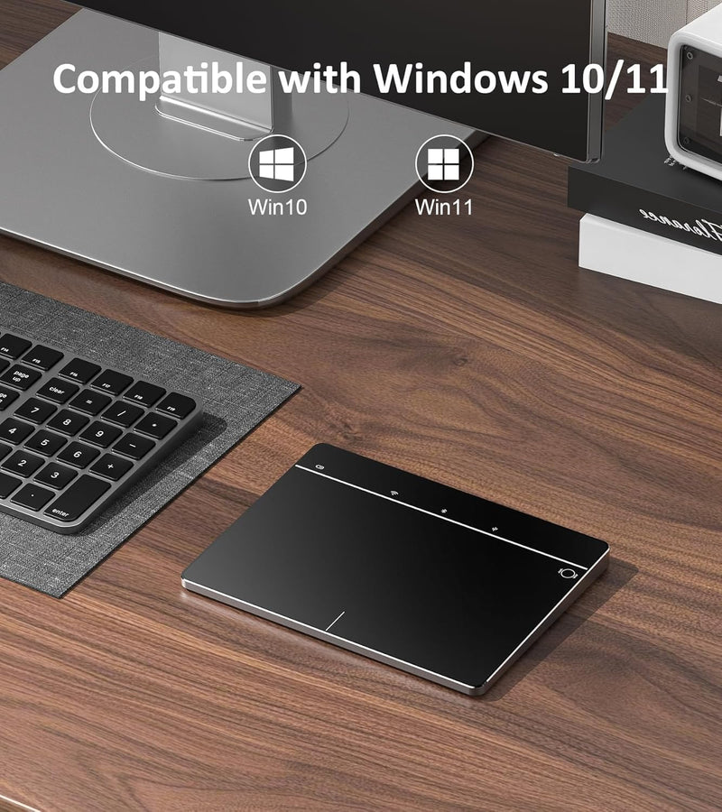 Wireless Trackpad Multi-Touch Surface Bluetooth Touchpad with High Precision Navigation for Windows10/11/Desktop/Laptop/Notebook Computer PC (MG3 Black) MG3 Black
