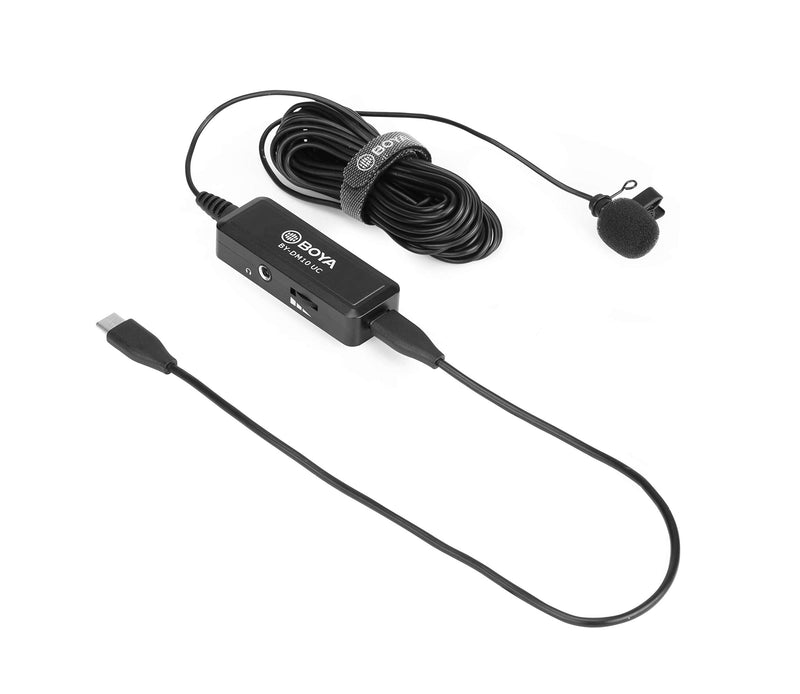 BOYA BY-DM10UC Digital Omnidirectional Lavalier Microphone with USB-C & USB Output Cables for Android Smartphones, Tablets & MAC/PC Computers