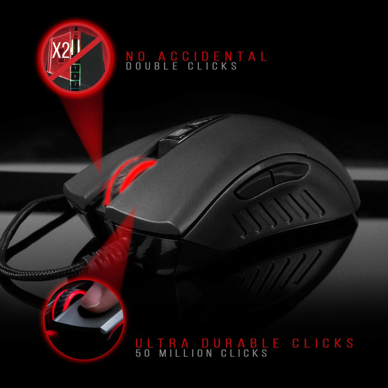 Bloody SP30 Ergonomic Optical Switch Gaming Mouse - Fastest Mouse Switch in Gaming - Enthusiast Grade 3360 Sensor - 8 Programmable Buttons - Non-Slip Rubberized Black - 12,000 DPI