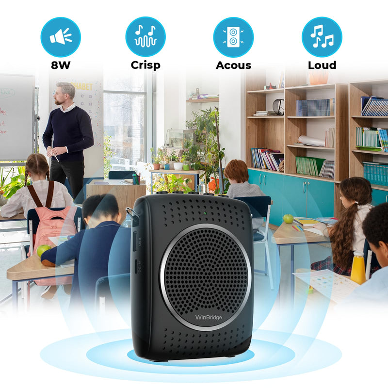 [AUSTRALIA] - Portable Voice Amplifier Microphone with Speaker, Portable Speaker with Lavalier/Headset Microphone - Mini Pa System for Speaking Teachers Classroom Tour Guide 2024 Updated 