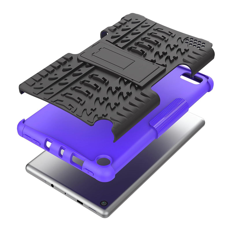 for FlRE 7/7 Kids Tablet case 9th 7th Generation 2019 2017 Kickstand Heavy Duty Shockproof Cover (Purple) Purple 9th/7th Gen 2019 2017