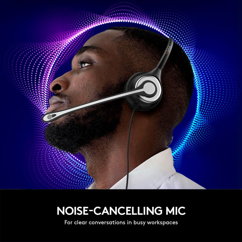 [AUSTRALIA] - Wantek USB Computer Headset with Microphone for Laptop PC,3.5mm Wired Stereo Call Center Headset with Microphone Noise Cancelling, Corded Desktop Headphones with Mic & Mute 600USB-W-S1 