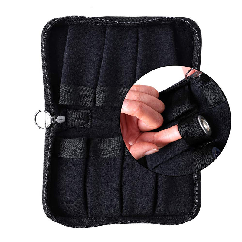 Curtis Mega Trumpet Mouthpiece Pouch - Coated Nylon with Zipper, 7 Piece (Pink)
