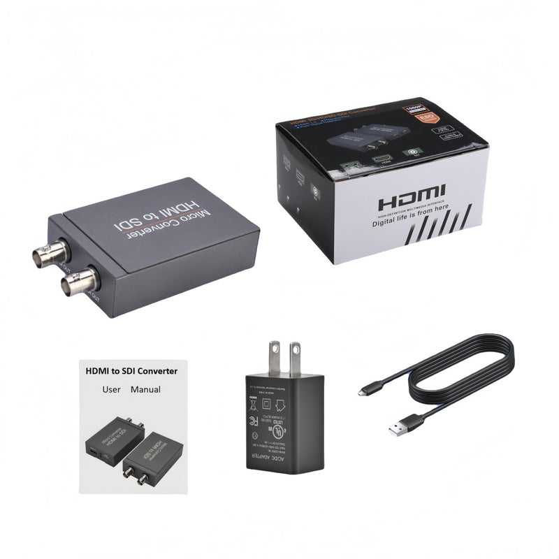 [AUSTRALIA] - HDMI to SDI Converter Adapter HDMI to 3G-SDI/HD-SDI Converter Audio Embedder Dual SDI Output for CCTV Camera Home Theater 