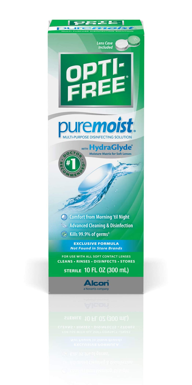 Opti-Free Puremoist Multi-Purpose Disinfecting Solution with Lens Case, 10-Ounces, 10 FL Oz (Pack of 1) 10 Fl Oz (Pack of 1)