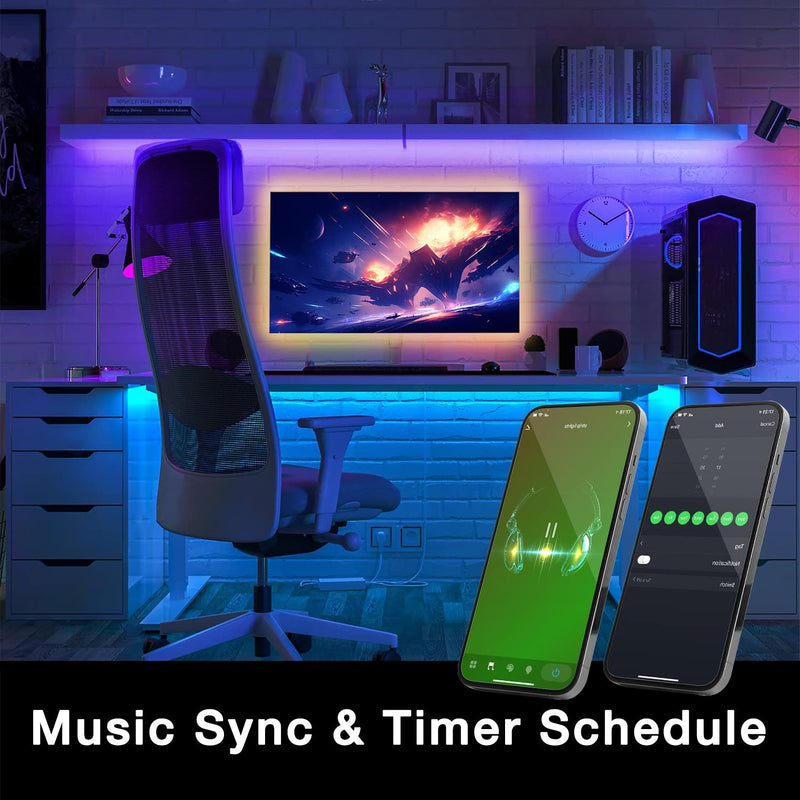 DAYBETTER Smart WiFi Led Lights 100ft, Tuya App Controlled Led Strip Lights, Work with Alexa and Google Assistant, Timer Schedule , Color Changing Led Lights for Bedroom Party Kitchen
