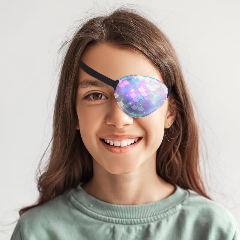Eurzom 8 Pcs Eye Patches for Kids Adjustable Single Eye Patch Reusable Cute Girls Boys Eye Patch with Elastic Strap for Lazy Eye Either Eye Left or Right Eyepatch, Various Patterns (Unicorn Style) Unicorn Style
