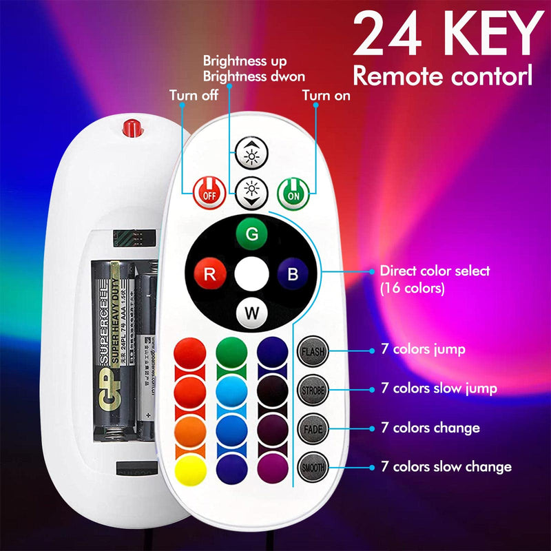 YouOKLight Sunset Lamp Projector, Sunset Projector Light LED 16 Colors Brightness Adjustable Projection Night Light with Remote Control USB Charging for Photography Party Home Living Room Bedroom Rgb, Remote Control, Sunflower