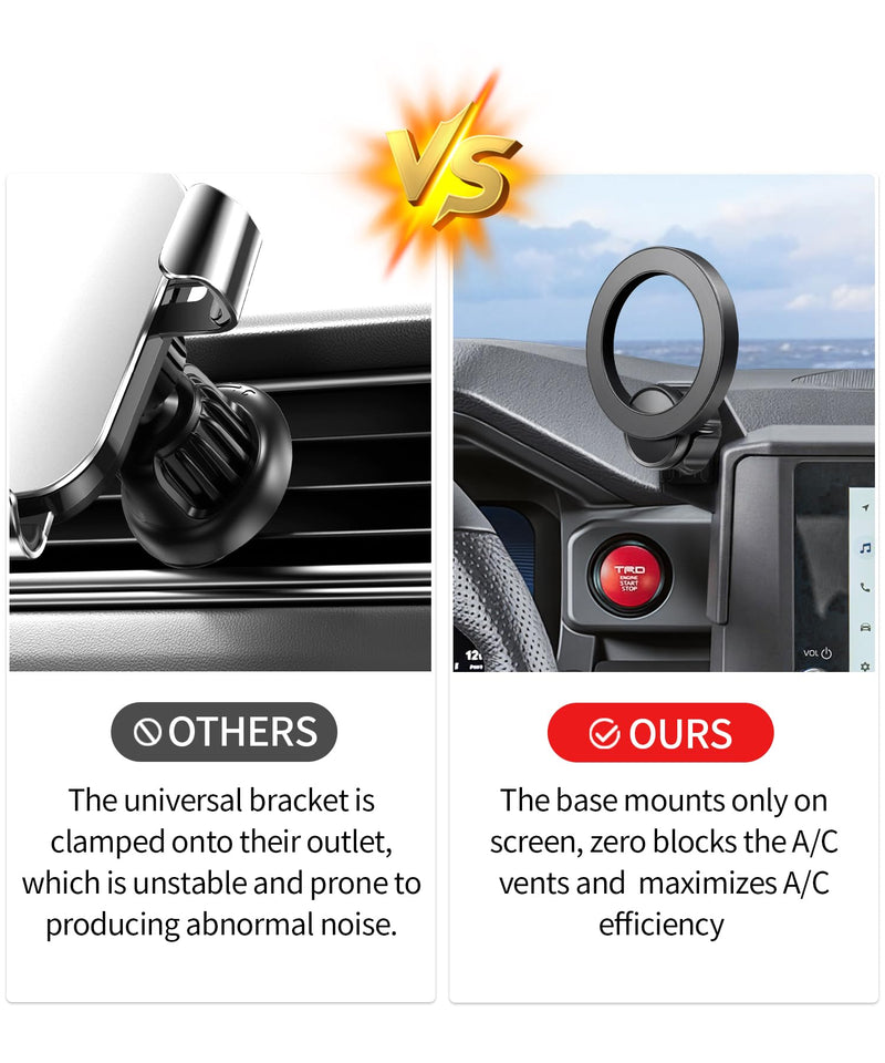 Car Phone Holder for Toyota Tacoma 2024-2026/ 4Runner 2025-2026, 8" Screen | Magsafe Accessories Magnetic Cell Phone Mount Clip Compatible with iPhone, 3D fit Stable Dashboard Navigation Bracket Stand