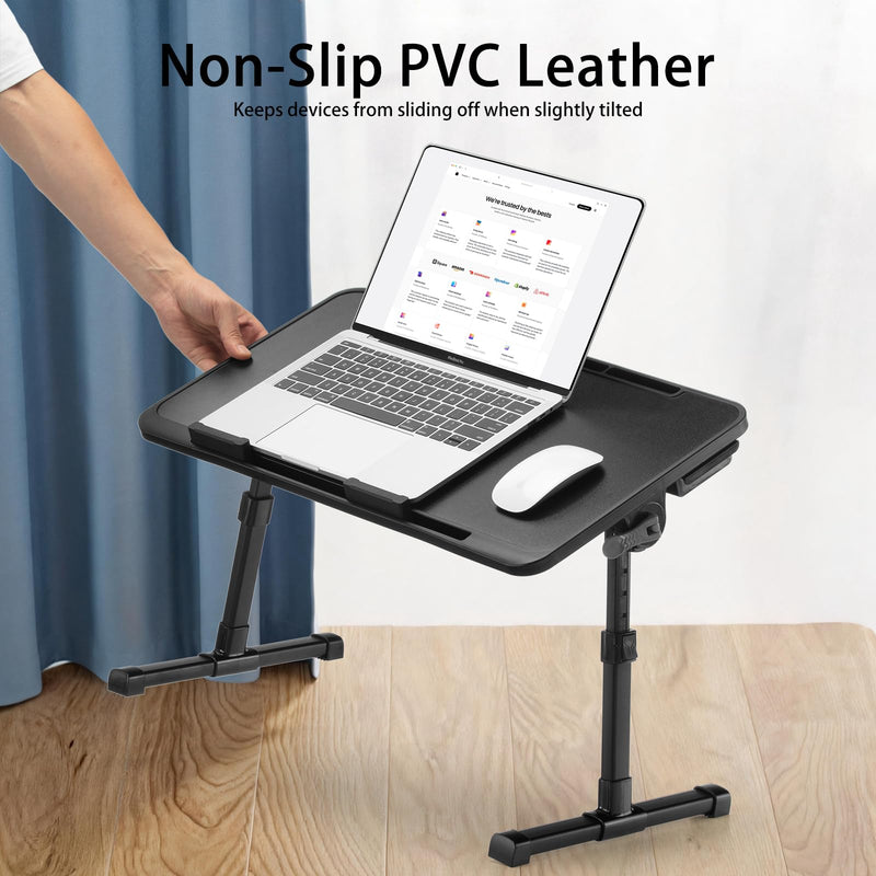 Lap Desk, Adjustable Height & Angle, Aluminum Legs with Storage Drawer & Non-Slip Base, 22" Large Panel for Home Office Gaming Writing Dining, for Adults & Kids