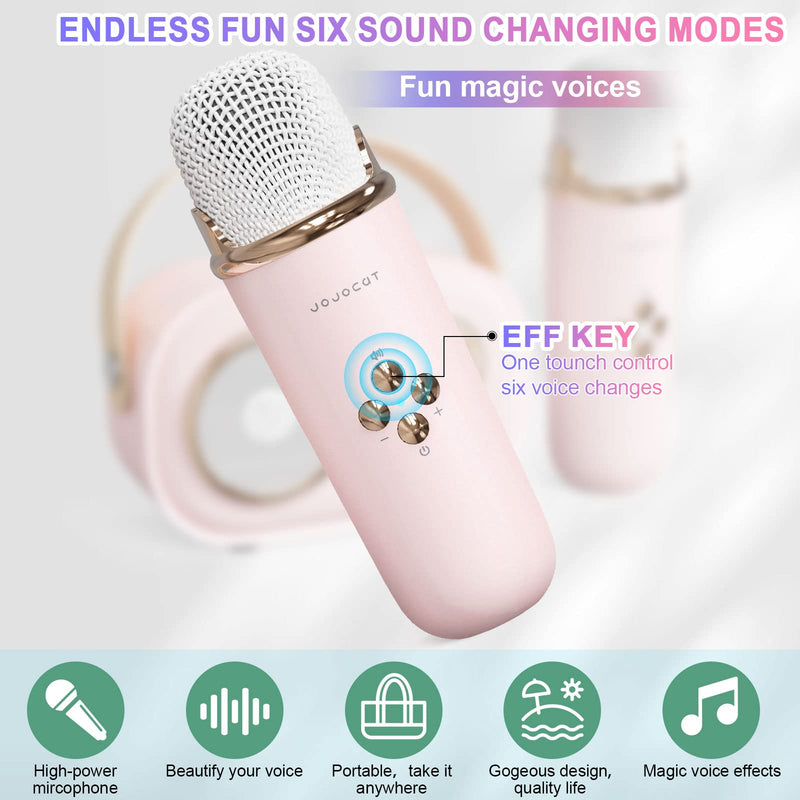 Mini Karaoke Machine,Karaoke Machine for Kids and Adults,Cute Karaoke with Microphone Set,Portable Bluetooth Speaker with Microphone,Retro Handheld Style for Family Party Meeting Singing (Pink) Pink