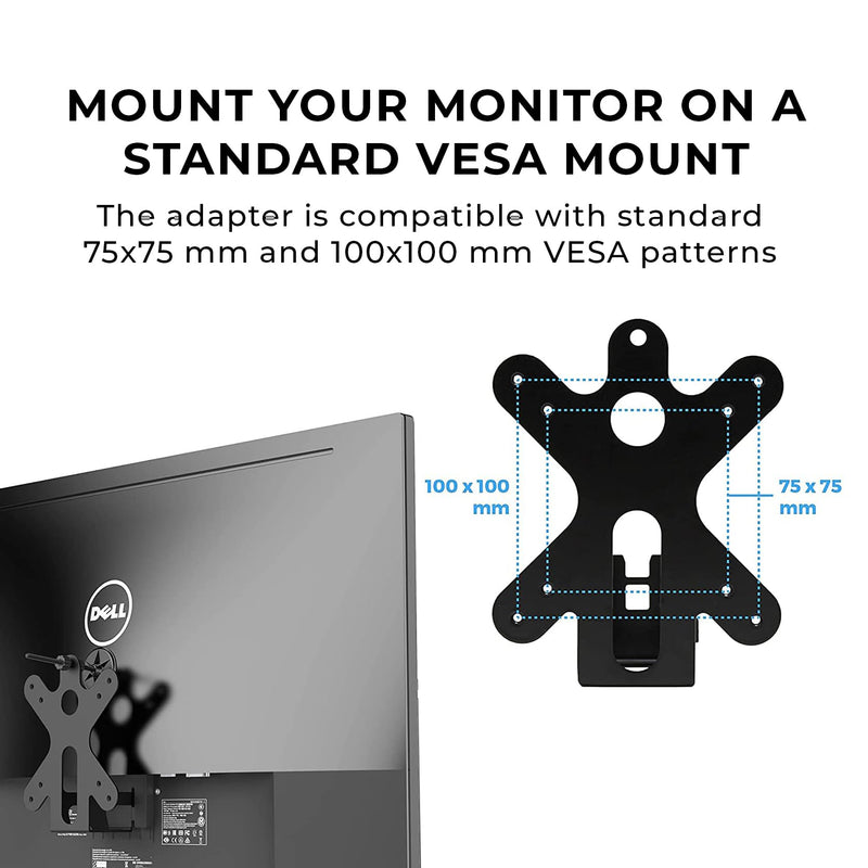 HumanCentric VESA Mount Adapter Compatible with Dell Monitors 75x75|100x100 | Fits SE2416HX, SE2717HX, SE2717HR, SE2717H, S2216M, S2216H, SE2716H, SE2216H, SE2417HG, SE2416H, 75x75mm - 100x100mm Patterns Version 2 Single-Pack