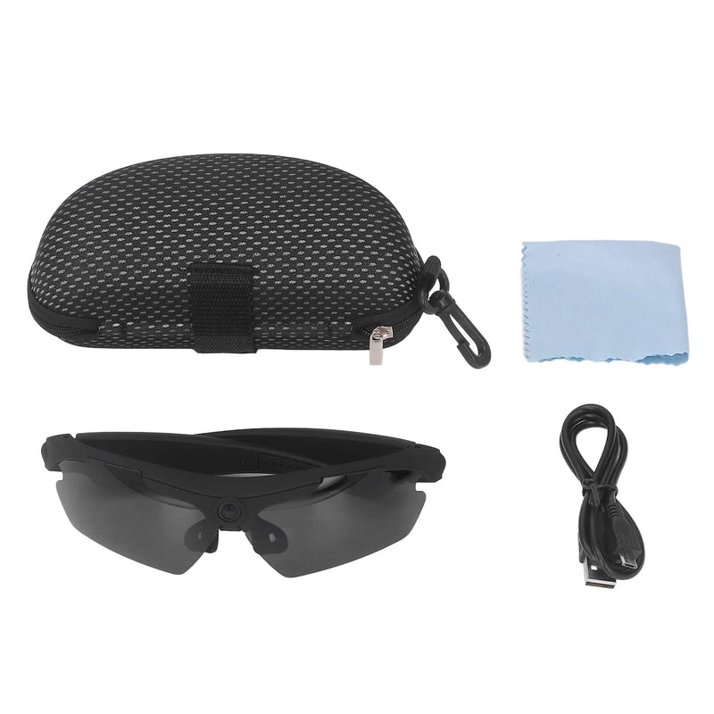 XUMIUZIY Camera Glasses, HD 1080P Sports Sunglasses Camera Video Glasses, Audio and Video Recording, Outdoor Wearable Polarized Lenses for Cycling, Hiking (Black)