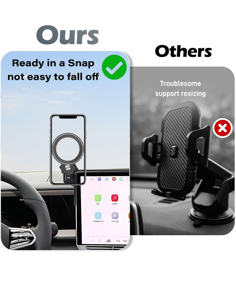 Car Phone Holder for 2025-2026 Volkswagen VW Tiguan 15" Screen Accessories | MagSafe Strong Magnets Clip-On Cell Phone Mount, 360° Rotatable Hands-Free Holder, Not Block Air Vents fit for 2025-2026 VW Tiguan (15 Inch Screen)