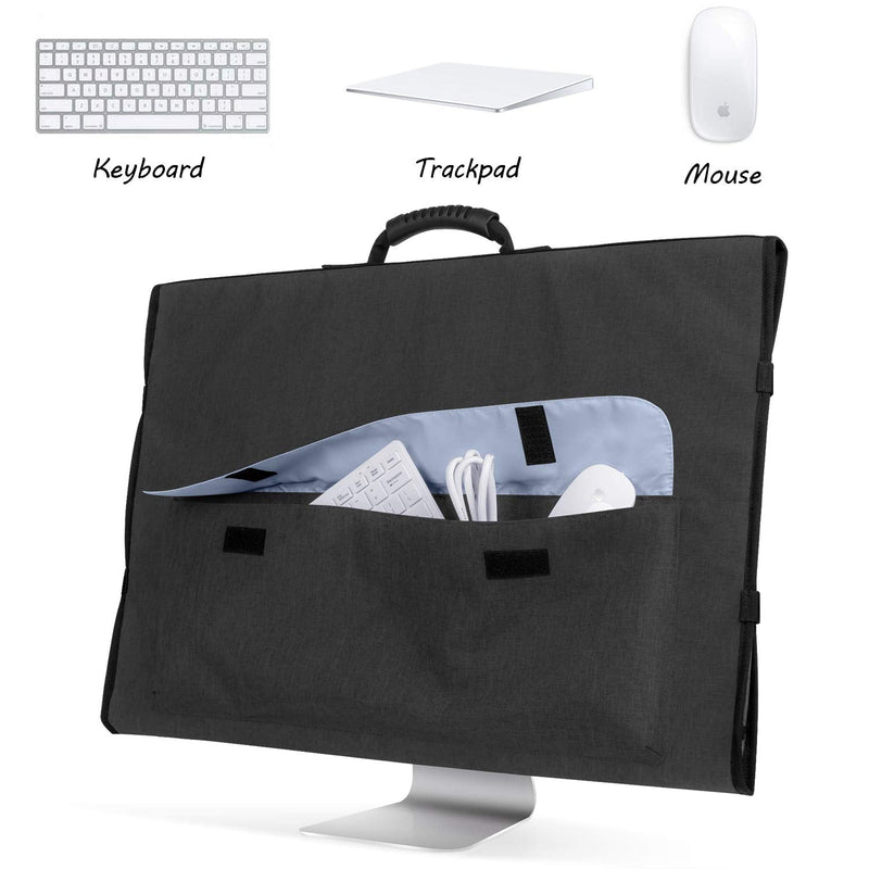 CURMIO Travel Carrying Bag Compatible with Apple 27" iMac Desktop Computer, Protective Storage Case Monitor Dust Cover Compatible with 27" iMac Screen and Accessories, Black, Patent Design