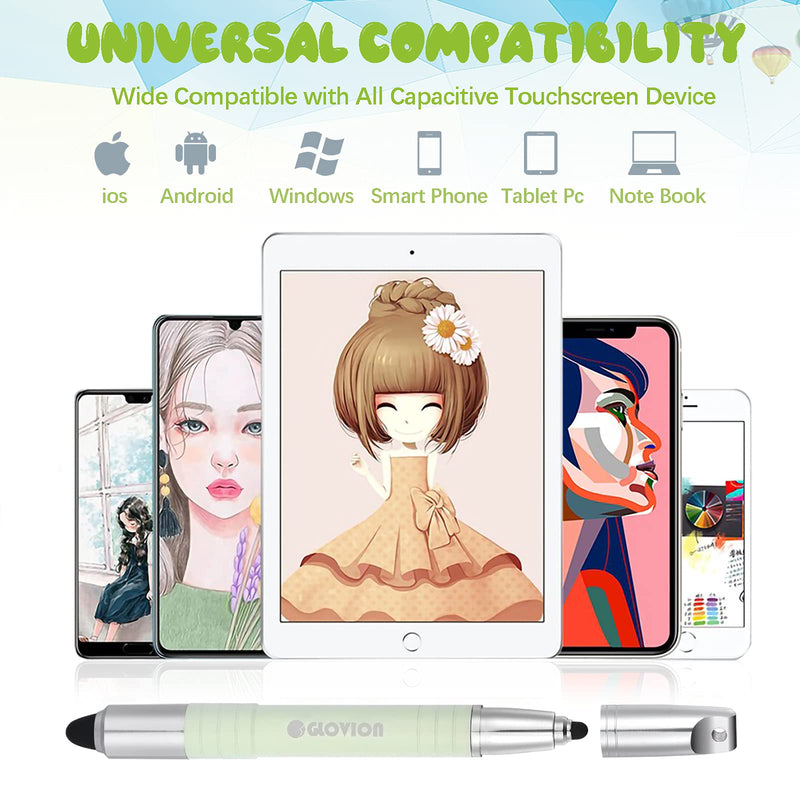 Stylus Pen for Kids Tablet, Easy Grip Stylus Pens Touch Screens Pencil for iPhone iPad Air Pro Capacitive Stylus Stylist Pen for Chromebook Android Fire Edition Tablet - Light Green
