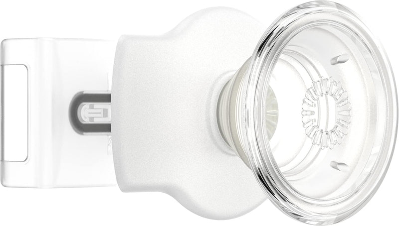 PopSockets Phone Grip Slide for Phones and Cases, Sliding Phone Grip with Expanding Kickstand - White and Clear