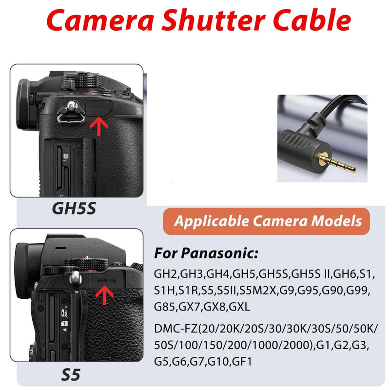 [AUSTRALIA] - RSS-P Camera Shutter Release Cable for Panasonic GH5S, GH5, G9, Compatible with DJI Ronin Stabilizer, TRRS 2.5mm Remote Control for Photo and Video 