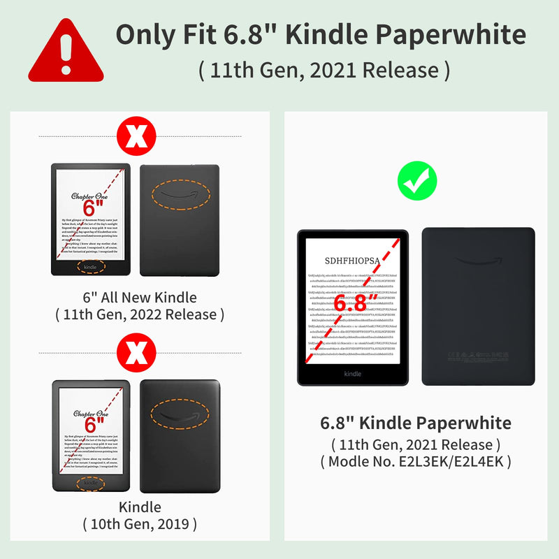 Clear Kindle Case for 6.8 All-New Kindle Paperwhite 11th Generation 2021 and Signature Edition TPU Back Cover, Ultra Slim Lightweight Flexible Transparent TPU Soft Skin Bumper Kindle Cover Clear-Do NOT Fit Kindle 6" 2022 Release!