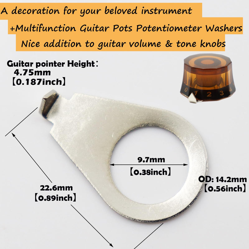 Stylish 4pcs 3/8" LP Guitar Knobs Pointers - Tone Position Indicators for for Les Paul Series - Universal Fit for Gibson Electric Guitars - Enhanced Classy Look (Chrome, 3/8" for USA CTS Pots) Chrome