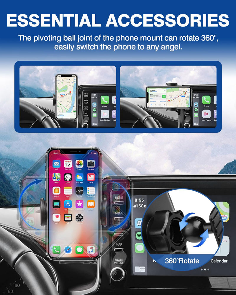Autorder Custom Fit for Car Phone Holder 2019-2022 Toyota C-HR CHR Accessories Phone Mount with Dash Organizer 8" Screen Cell Phone Automobile Cradles Hands-Free 360 Degree Rotation Toyota C-HR 2019-2022 2019-2022 Toyota C-HR 8-inch