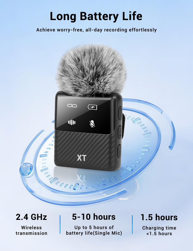 [AUSTRALIA] - Kairiyard Mini Wireless Lavalier Microphone for iPhone, iPad, Android Phone, Noise Reduction Plug and Play Magnetic Clip on Lapel Mic for Video Recording Podcast Vlogging 
