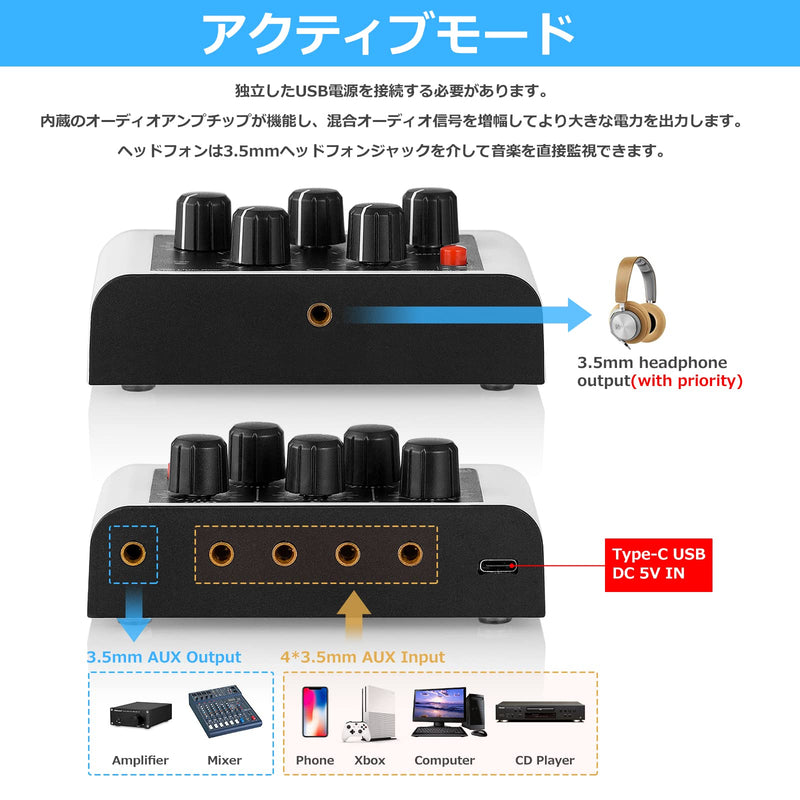 [AUSTRALIA] - Mini Stereo 4 Channel Line Mixer Headphone Monitoring Club Live Studio Recording 