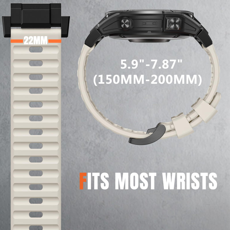 Bandletic Nylon Band and Silicone Strap Compatible with Garmin Watch 22mm