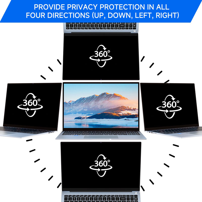 ZOEGAA 4-way 360° Privacy Screen For 14 Inch 16:9 Laptop That Screen Size is 12.2 in Wide and 6.8 in High. Removable Privacy Screen For Laptop Monitor, Anti Glare And Blue Light, Compatible With HP Dell Lenovo Asus Samsung Acer Thinkpad 14 in 16:9