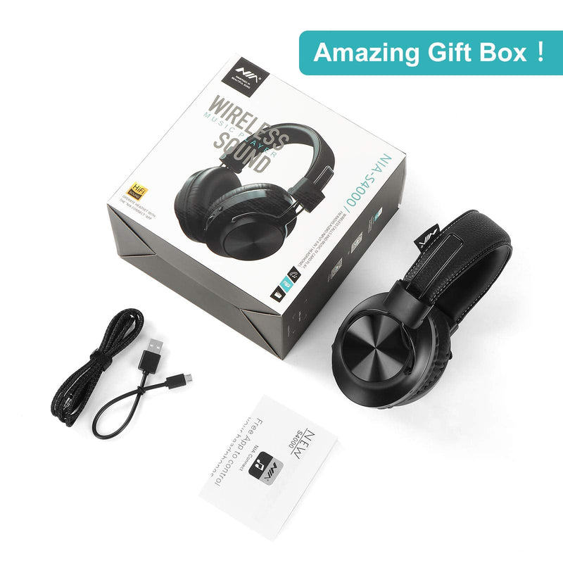 Bluetooth 5.0 Over- Ear Wireless Headphones 30 Hours Battery, FM Radio, MP3 Player, Micro SD/TF with 40mm Deep Bass Drivers, Premium Microphone Built-in Headset, Foldable, Comfortable, Mowing