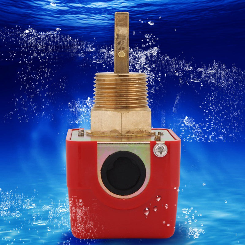 TOPINCN 10 Bar Brass Water Flow Switch Paddle Control Brass Construction Water Flow Restrictor Regulator Npt Thread Connection Red Ac250V
