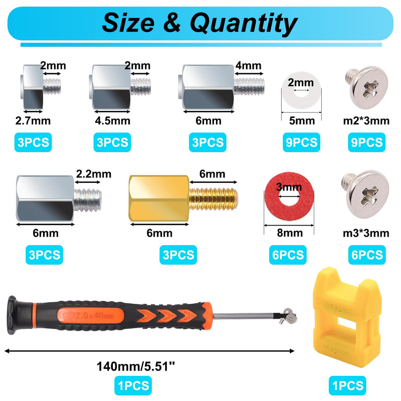 400PCS Computer Screws Assortment Kit, Motherboard Standoffs Screws PC Screws + M.2 SSD Mounting Screws Kit, M.2 Motherboard Standoffs and Screws, M.2 NVMe Screw with Magnetic Screwdriver