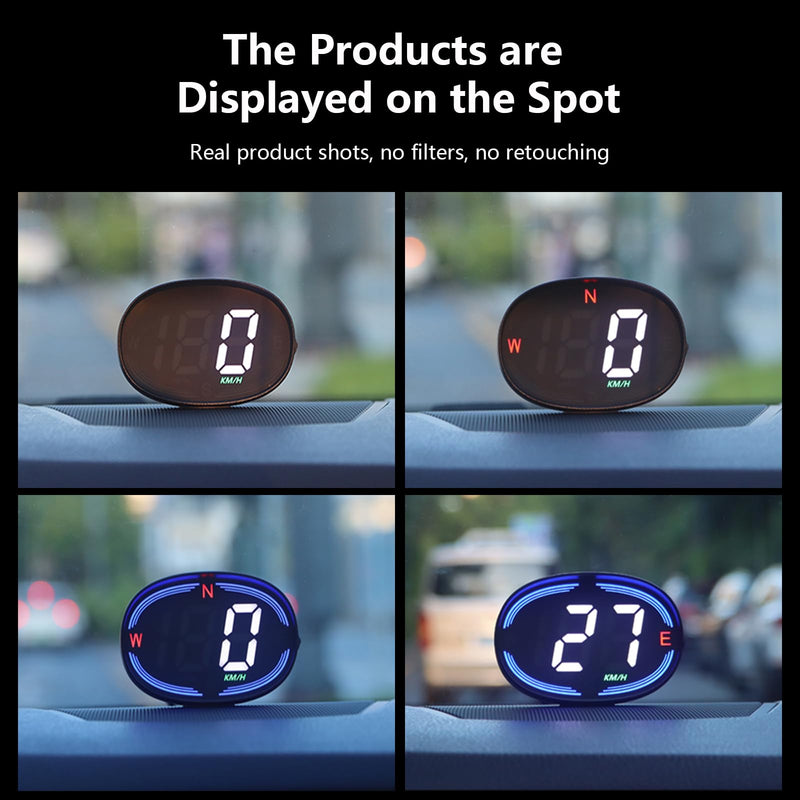 H2 Digital Speedometer GPS HUD，Car Head Up Display with Speed Compass MPH ，Plug and Play Universal All Cars