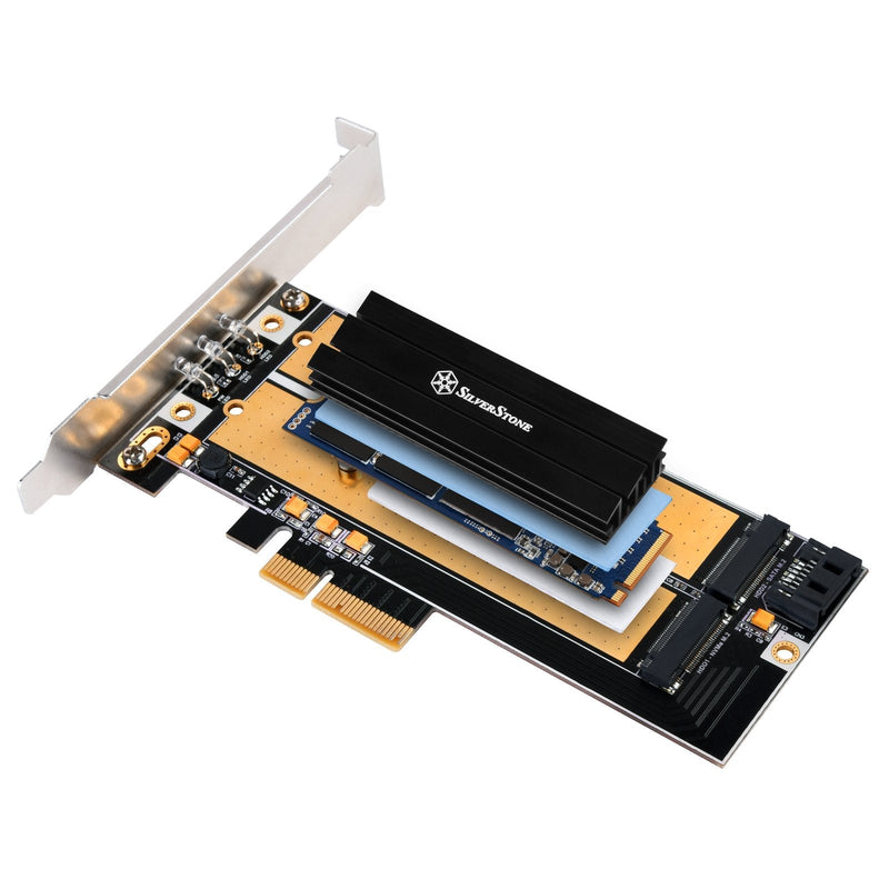 SilverStone Technology Aluminum Alloy Heatsink with Multiple Thermal Pads for PCIE NVME M.2 or SATA M.2 TP02-M2