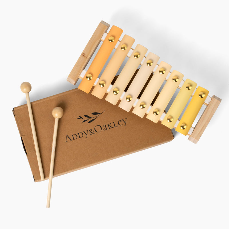 Addy&Oakley Neutral Xylophone-Gender Neutral Baby Toy-Montessori Toys-Toddler Musical Instruments-Boho Toddler Xylophone-Baby Gift-Kids Xylophone-Wooden Baby Toys-Xylophone for Toddlers 1-3